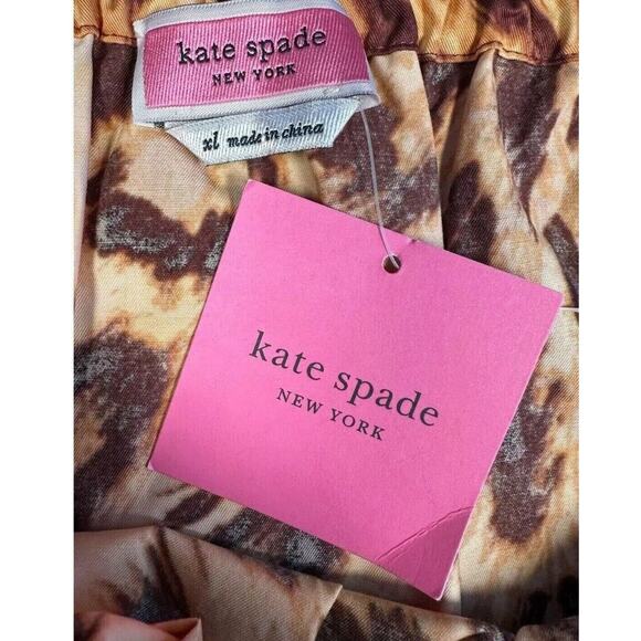 Kate Spade Womens XL Panthera Square Neck Top NWT 100% Cotton Cheetah - Picture 2 of 5